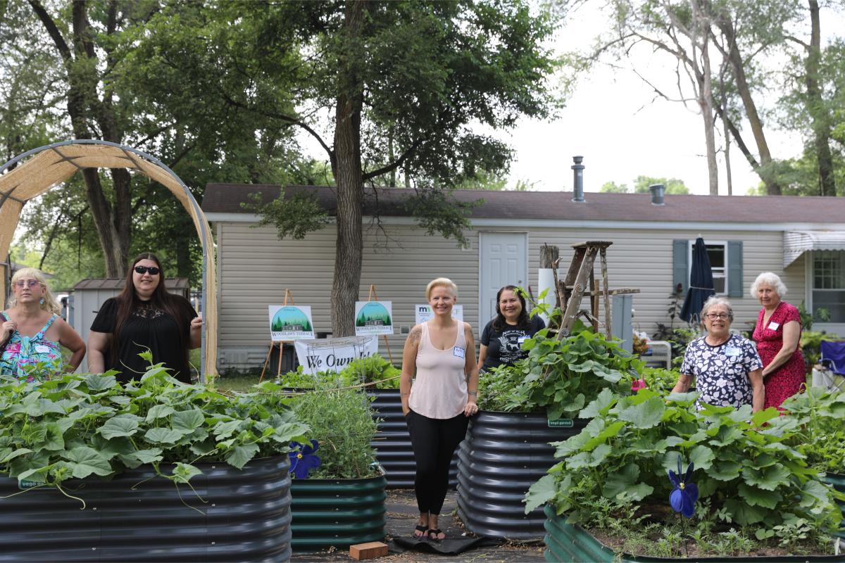 Woodlawn residents with garden