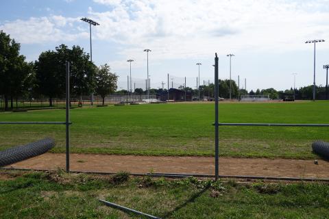 Empty fence posts during Dred Fence Replacement August 2022