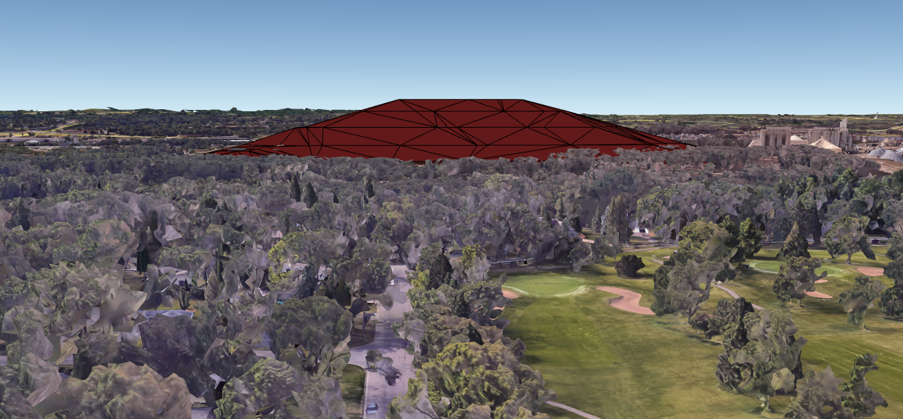 Visualization of proposed landfill mound looking southward towards Burnsville. 