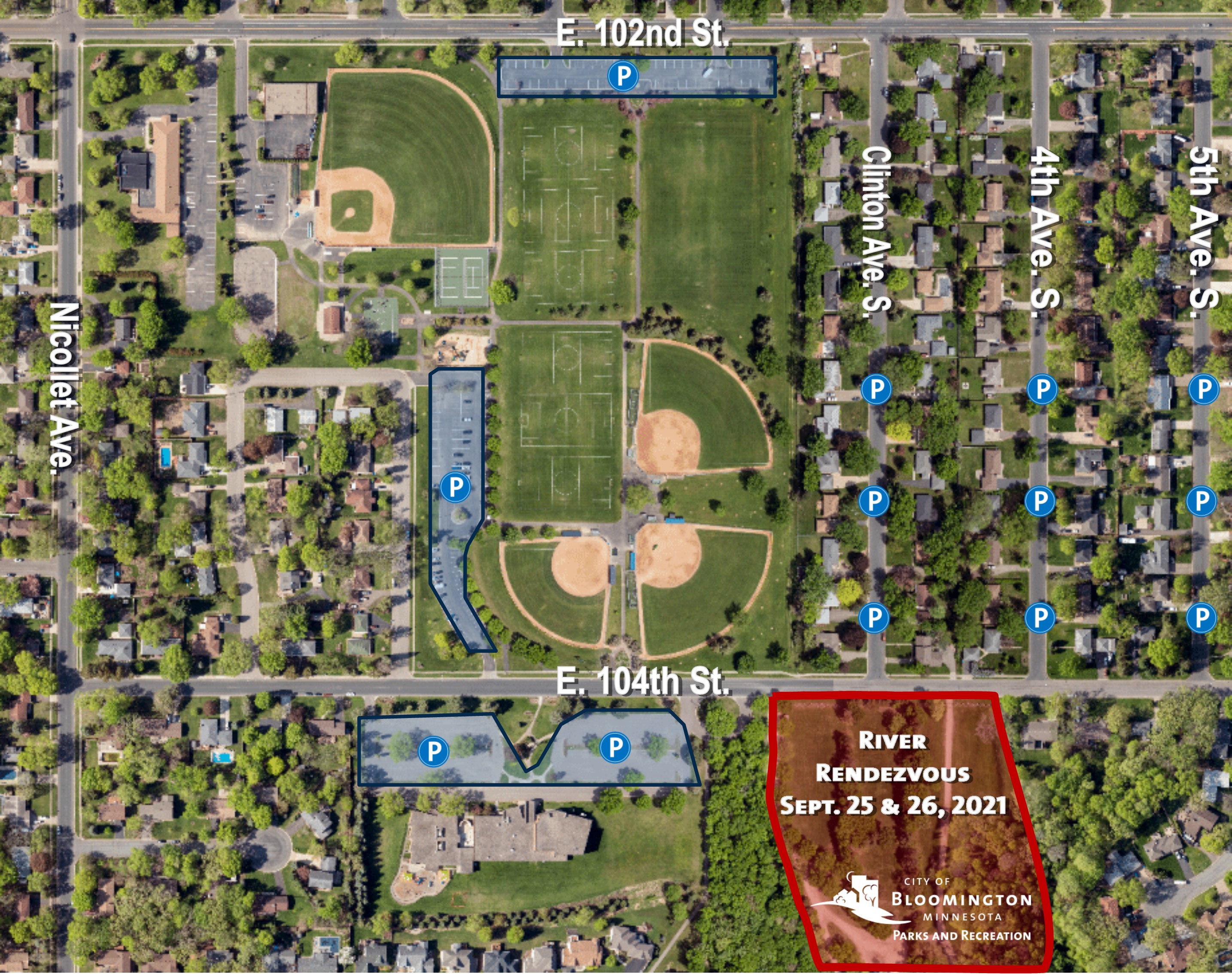 River Rendezvous Parking Map 2021