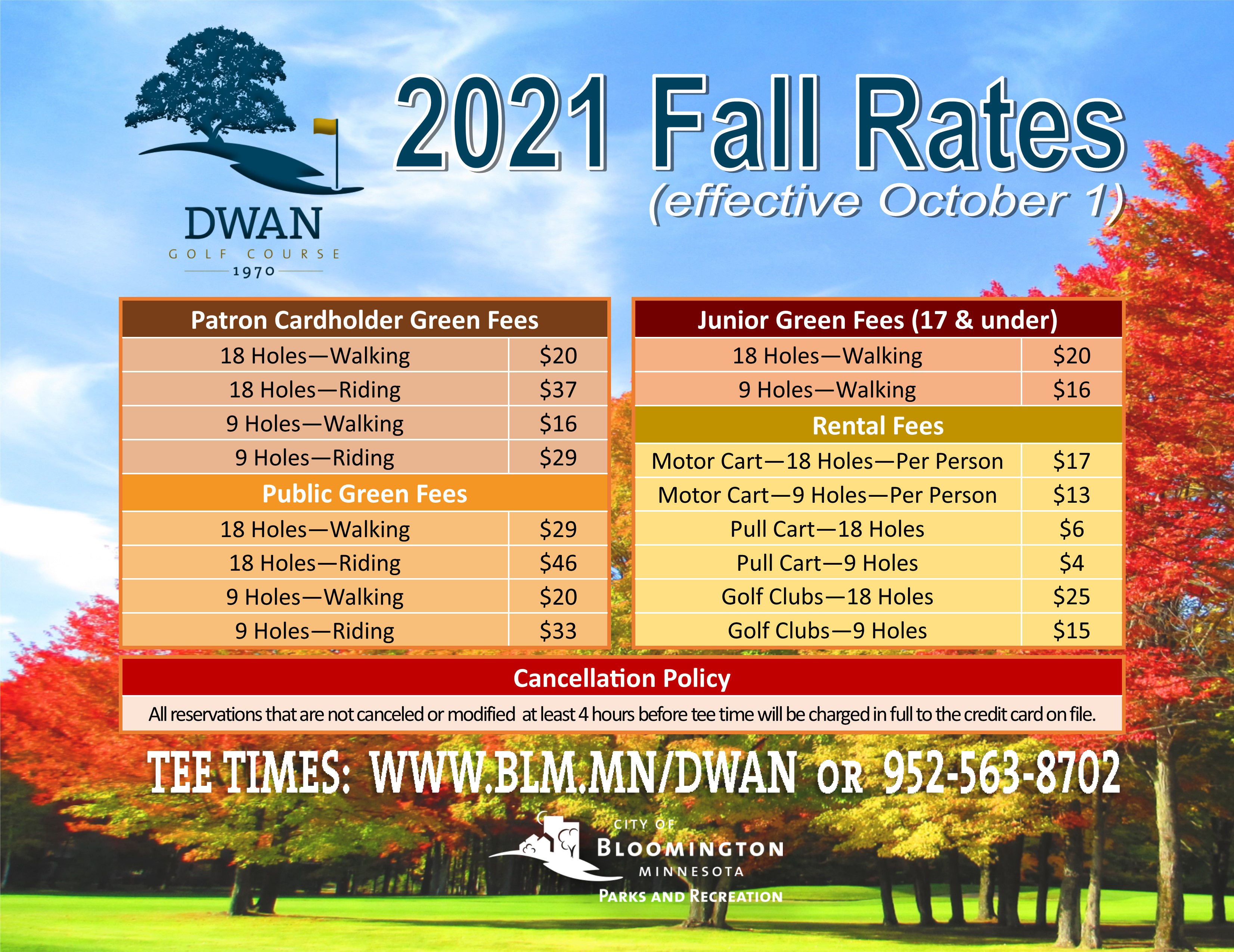 Dwan Fall Rates 2021 Graphic