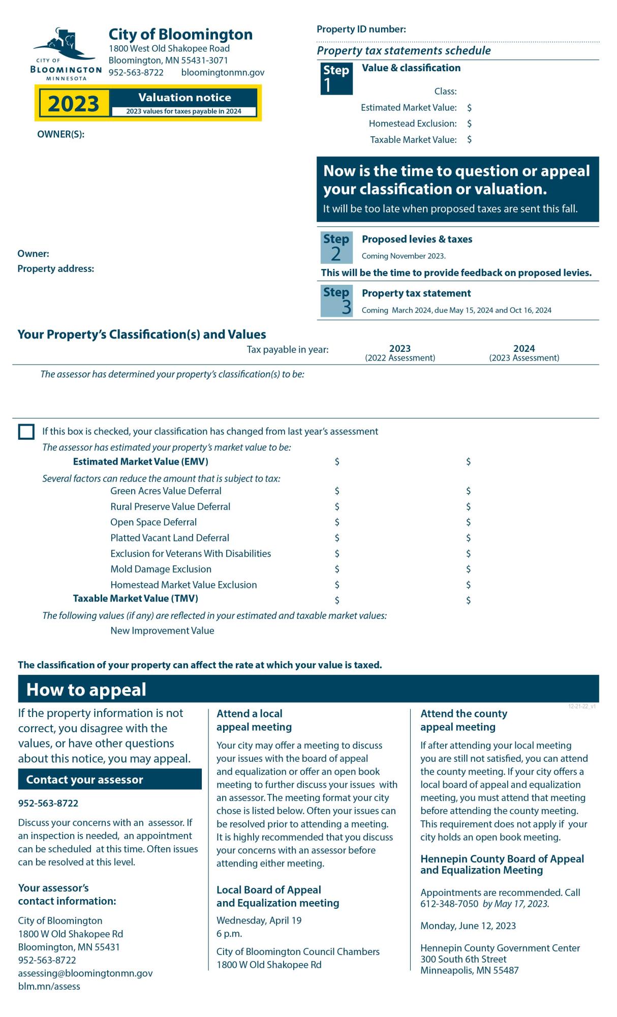 Valuation Notice