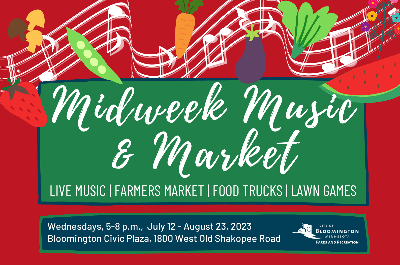 Midweek Music and Market graphic 2023