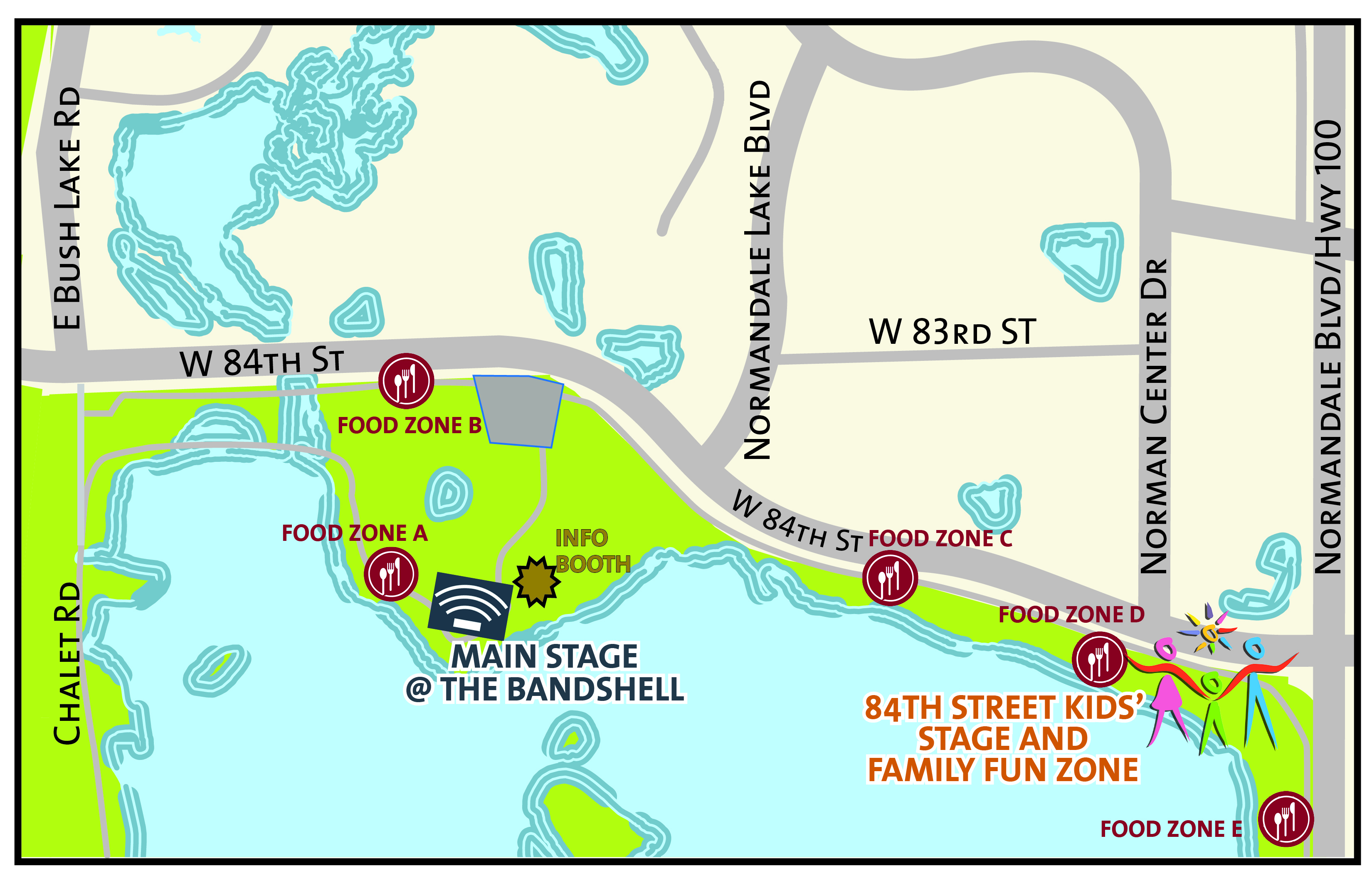Summer Fete 2023 Food Zones Map