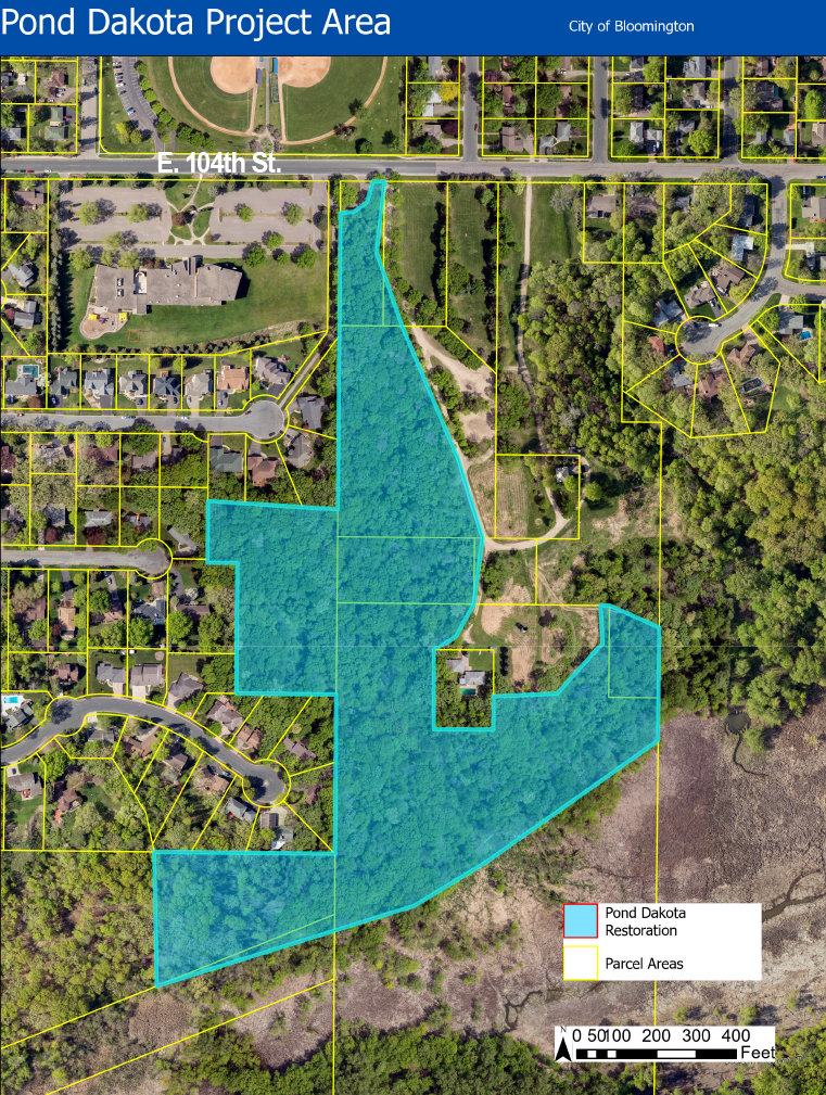 Pond Dakota Oak Restoration Work Map October 2023