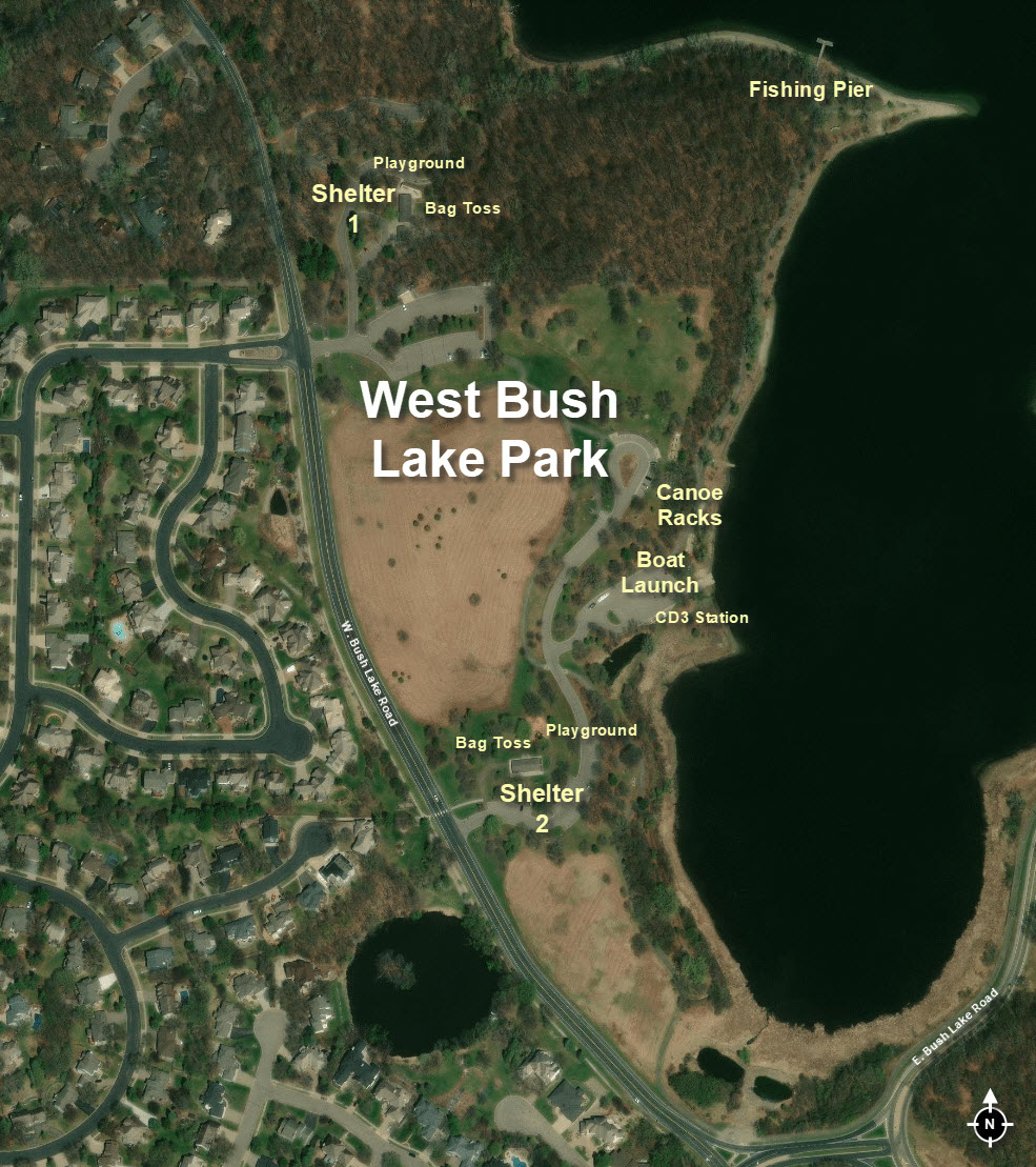 West Bush Lake Park amenities map 010823