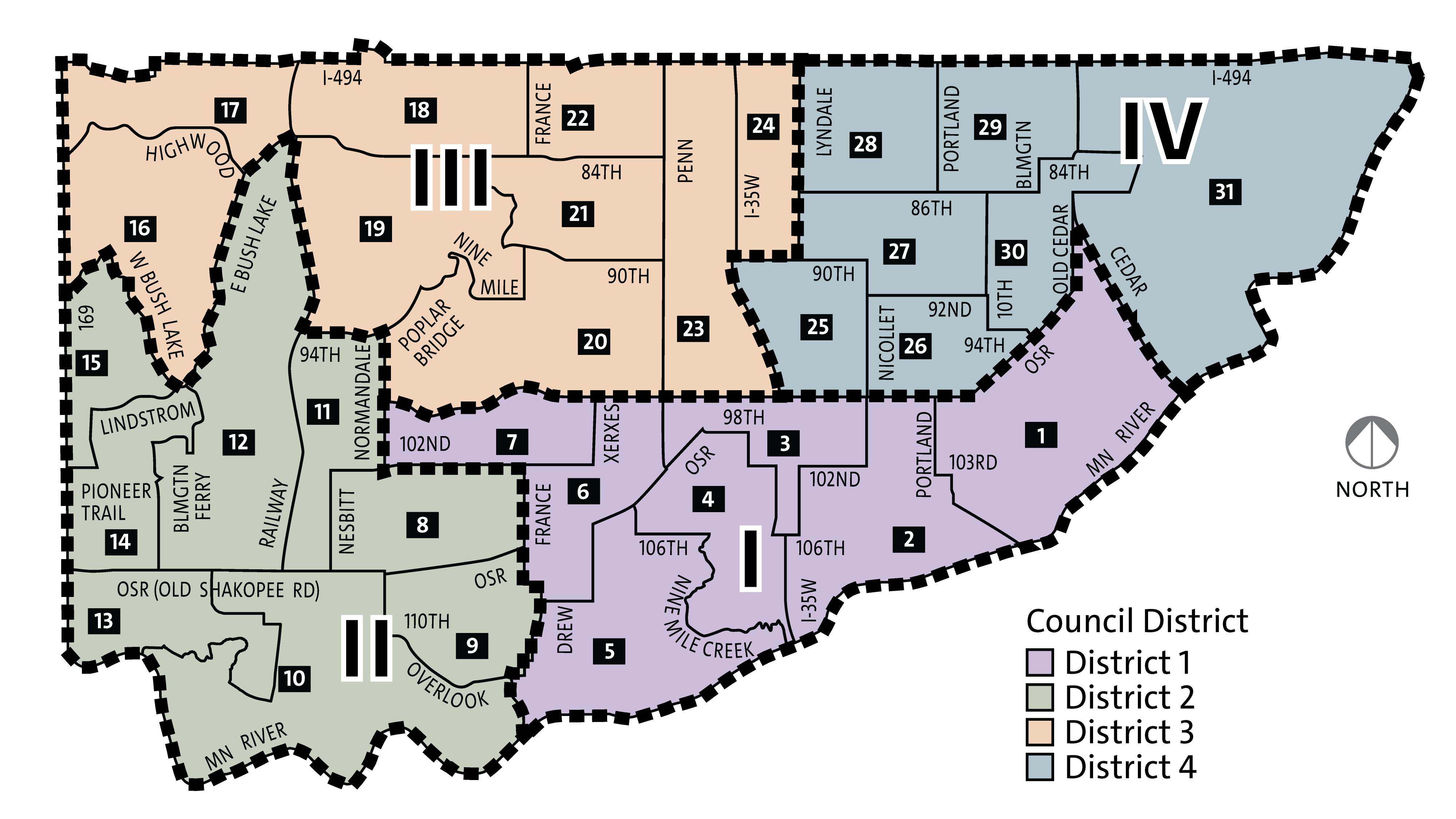 City Council district and precincts