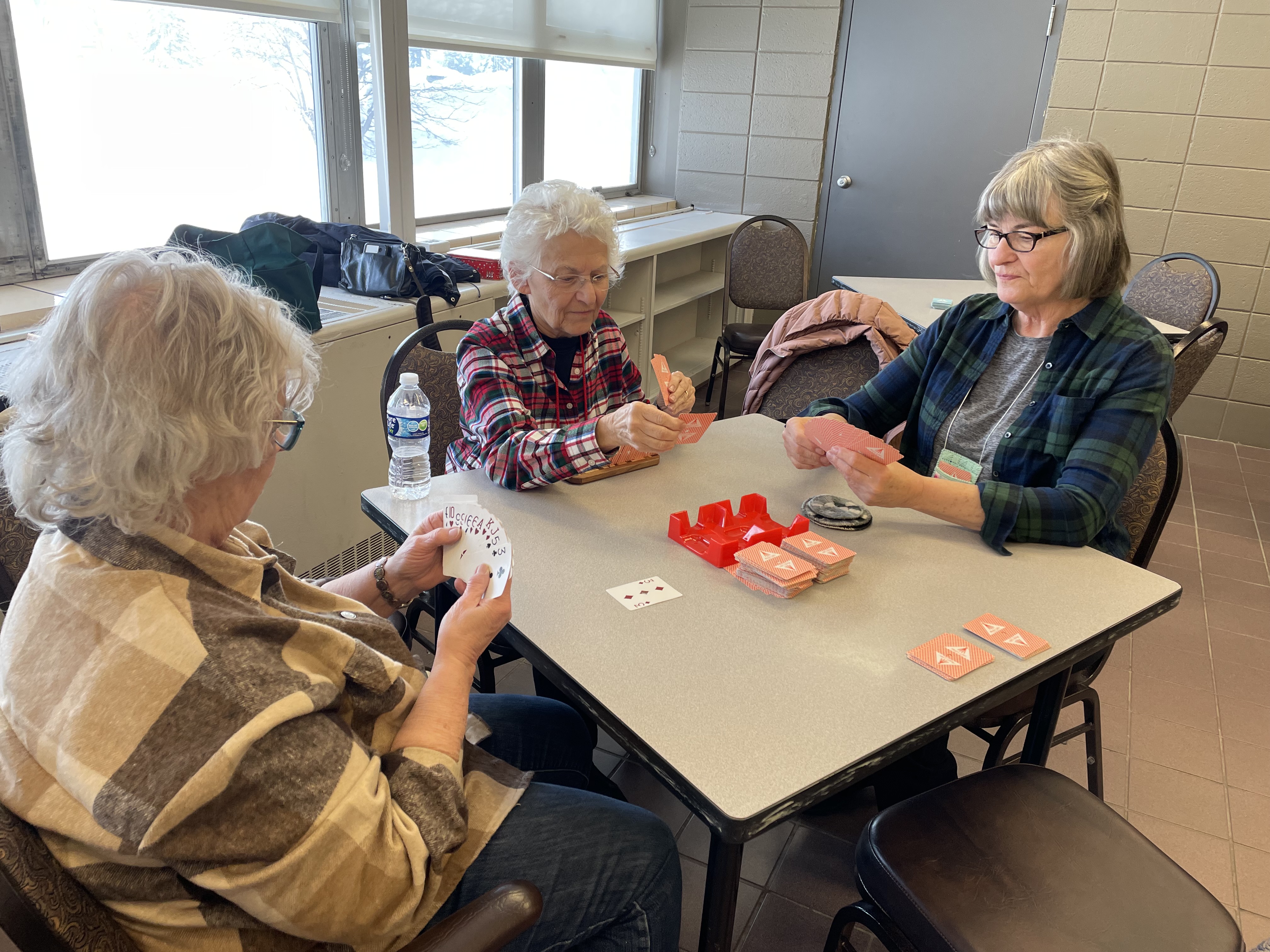 Playing cards at Creekside