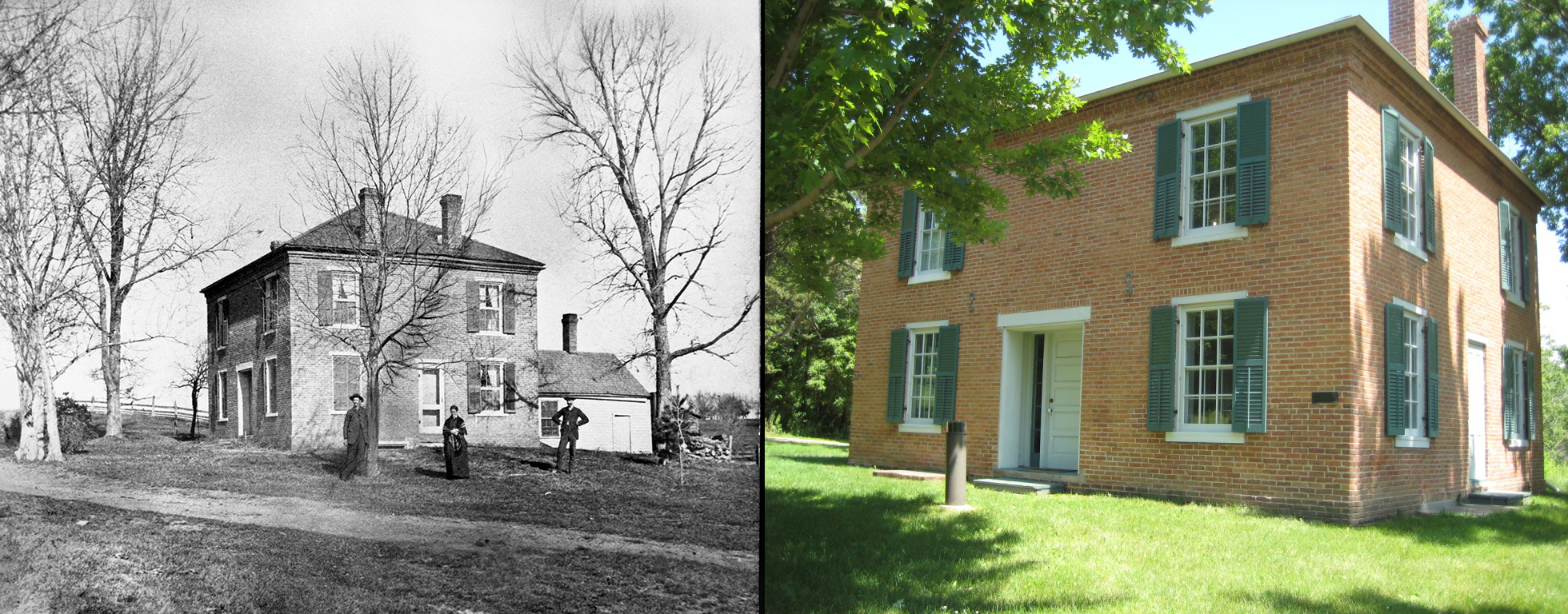 Old and new photos of Bloomington's historic Pond House