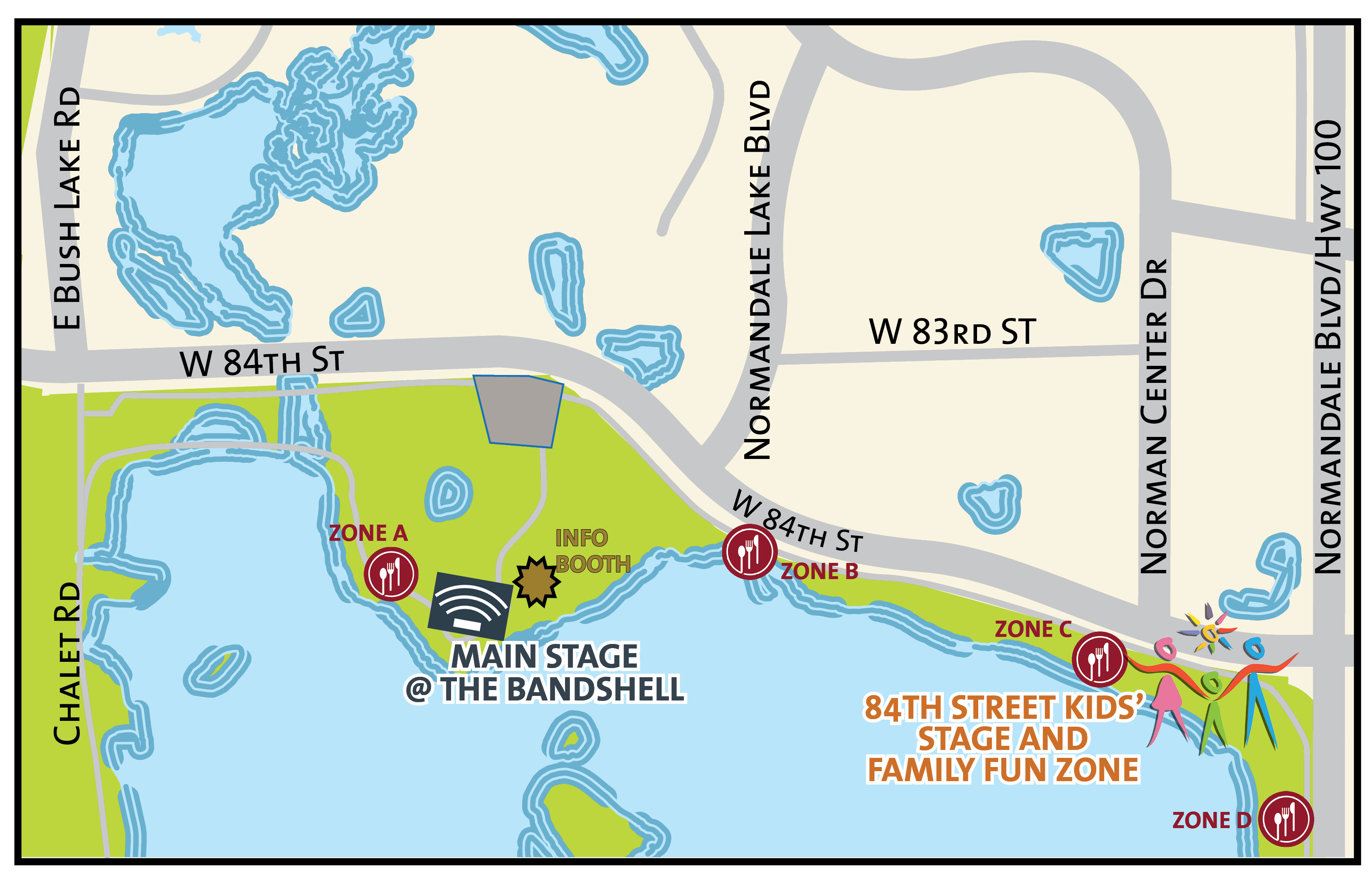Summer Fete 2024 Food Zones map