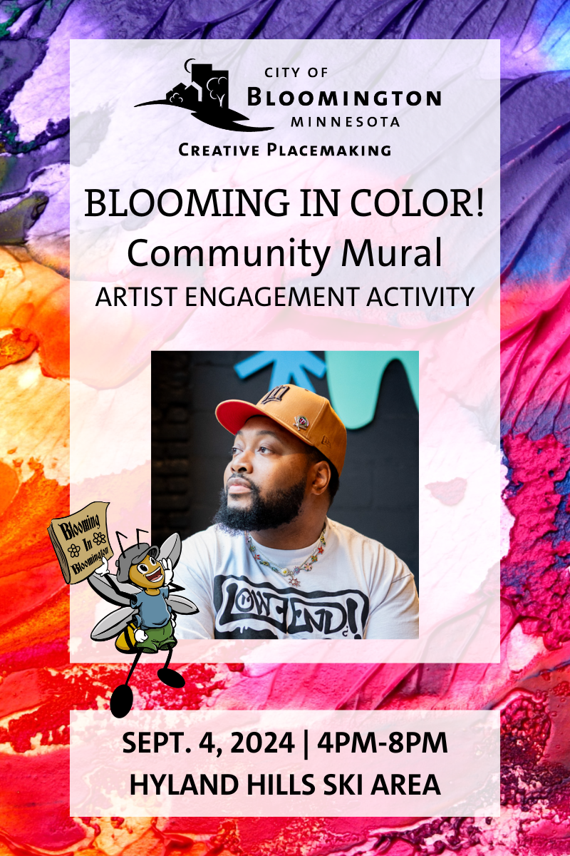 Blooming in Color flyer with artist Adrian Lowe featured
