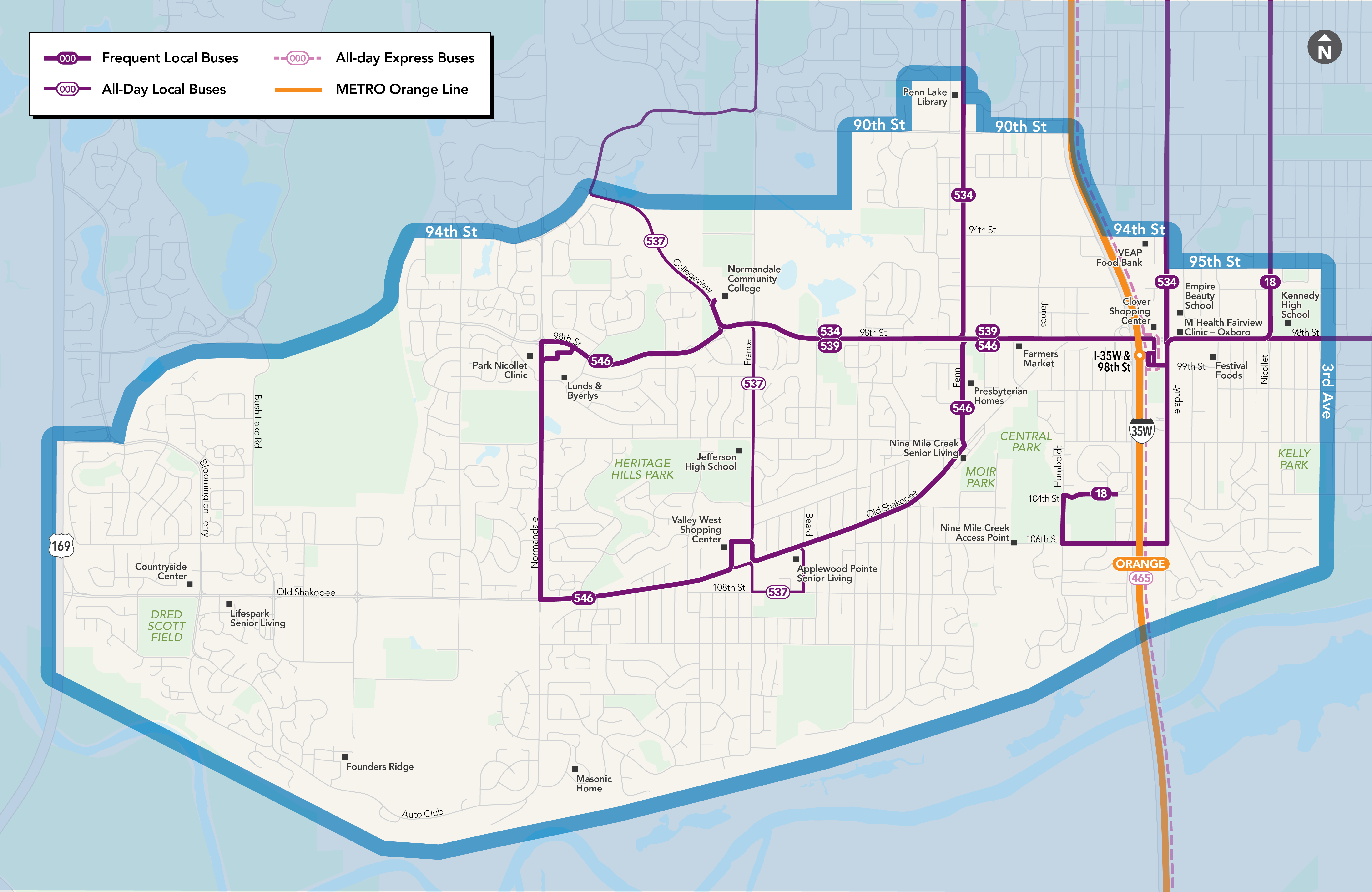 Metro Micro service area map