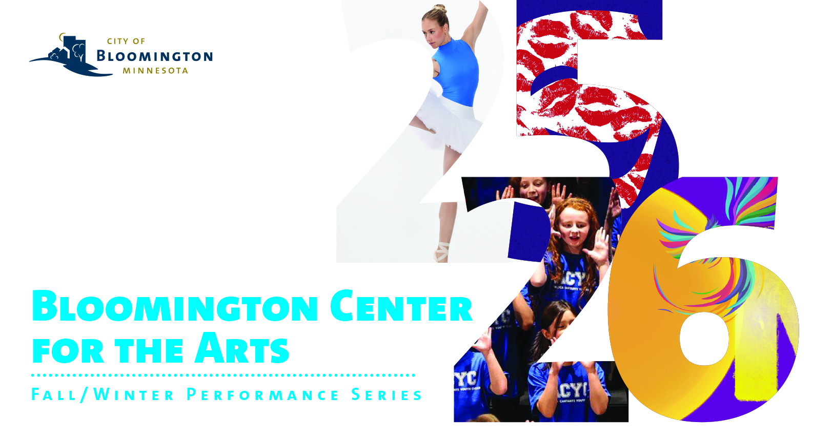 Bloomington Center for the Arts Fall-Winter 2025-2026 Performance Series graphic