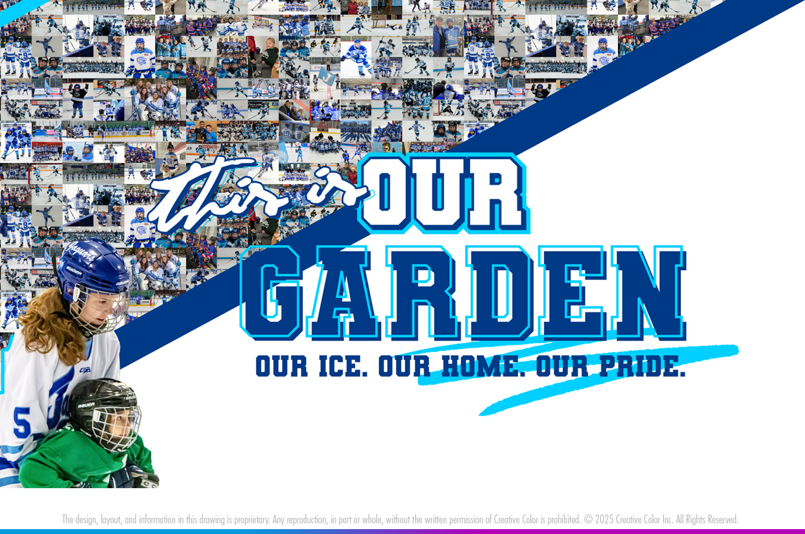 BIG Rink 1 Wall Mural sample image with photo montage of skaters