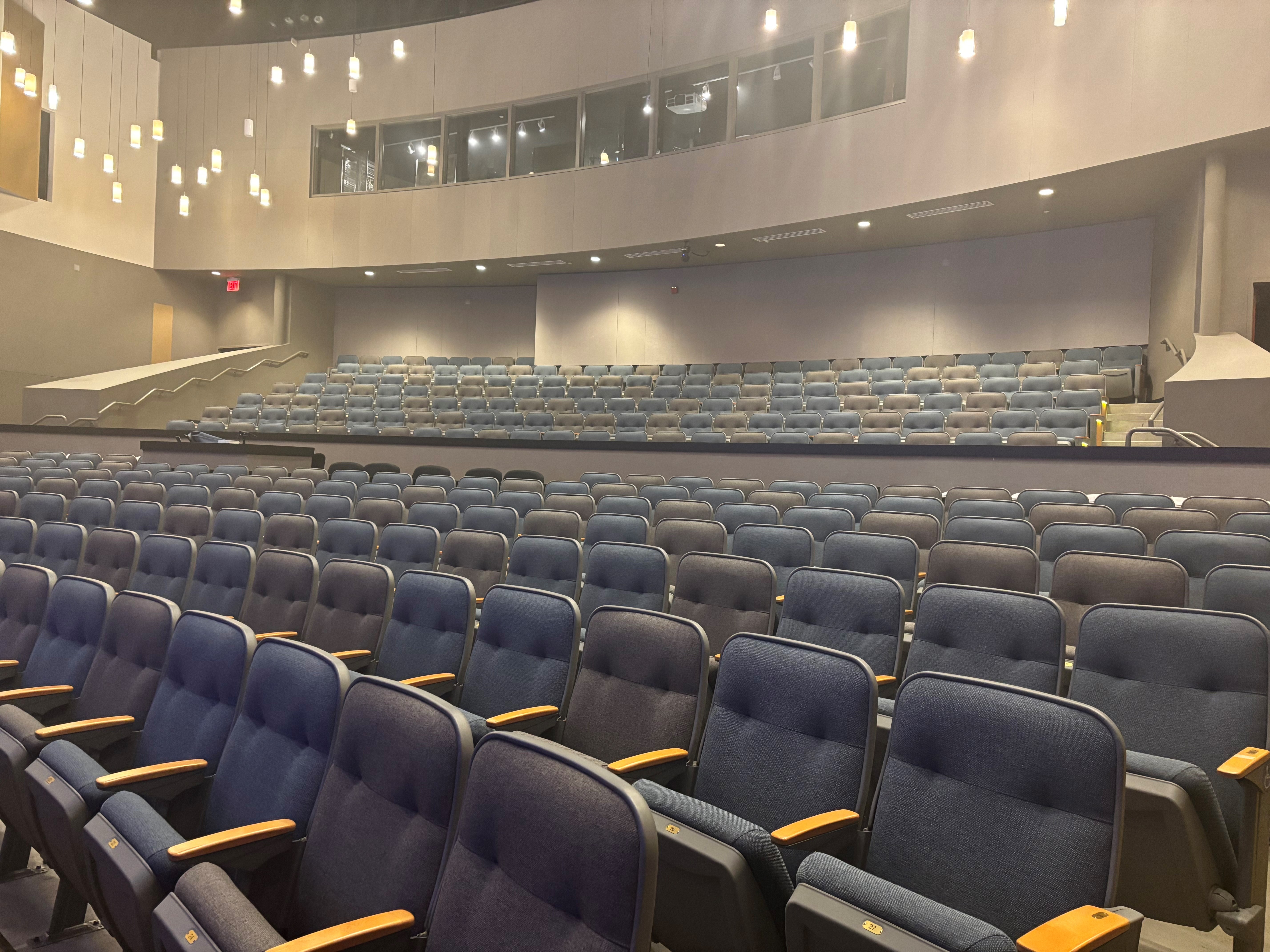 2025 photo of seating in the Schneider Theater inside Bloomington Center for the Arts