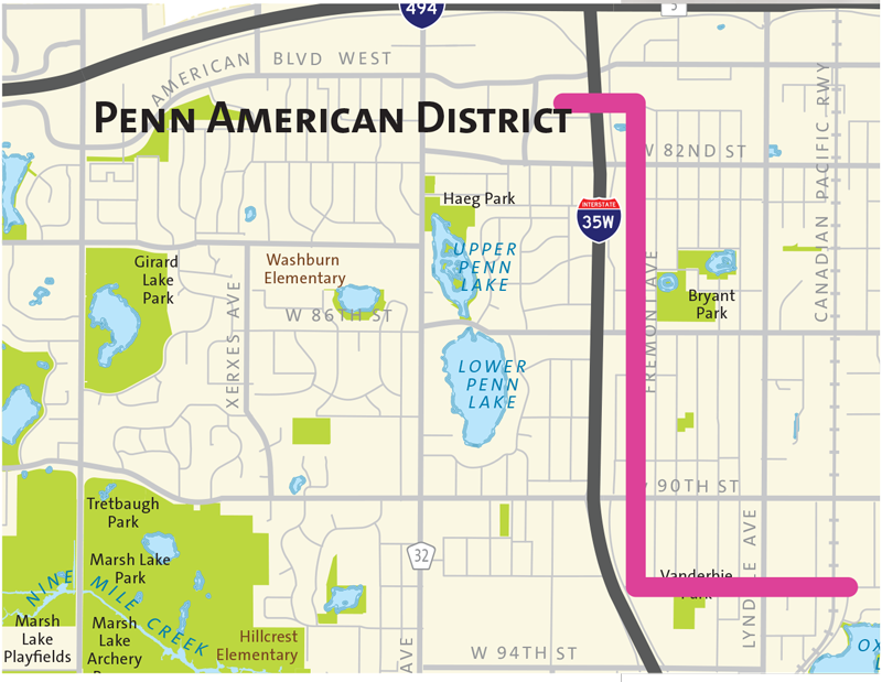 Map of Penn American district location
