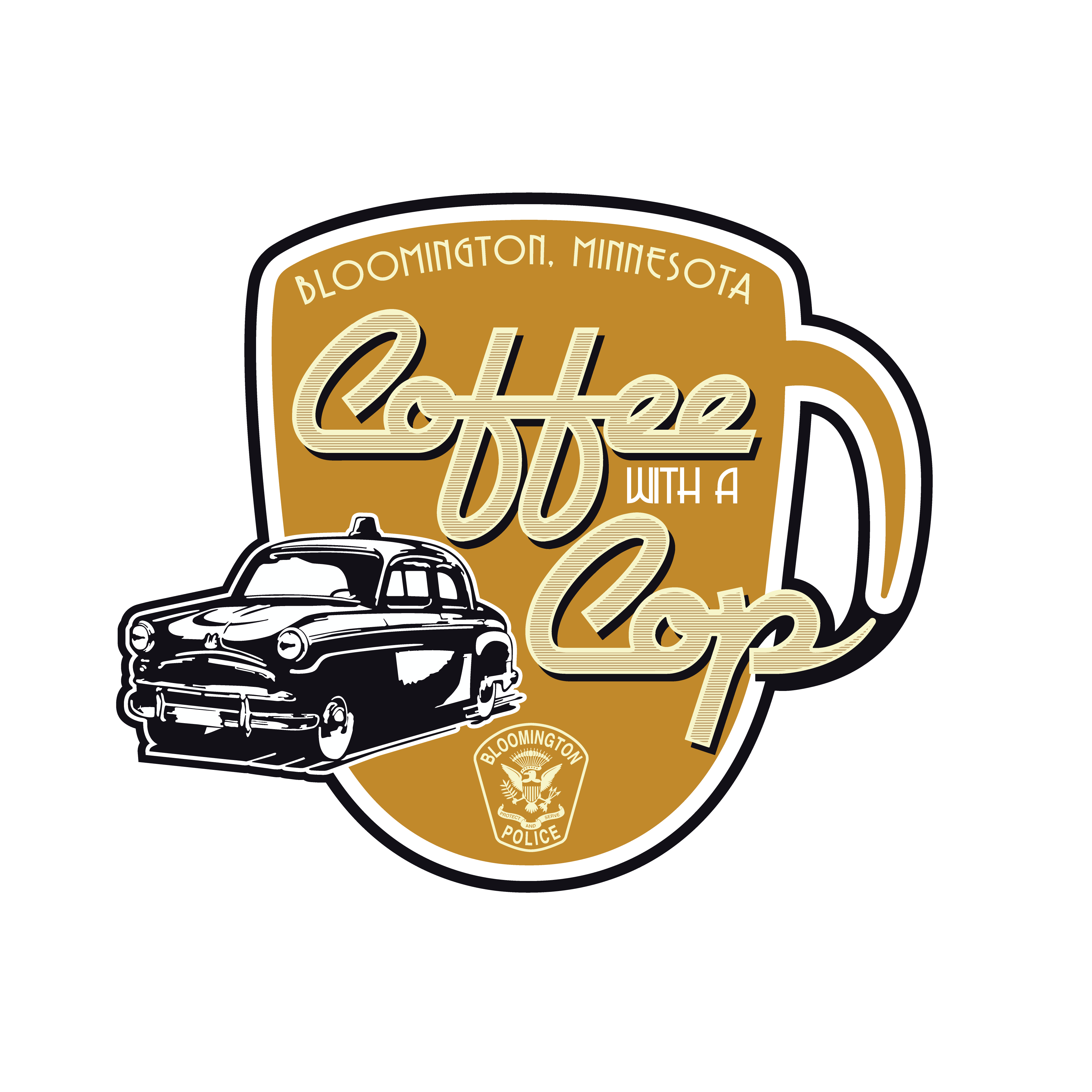 Coffee with a cop logo. A cup with police car