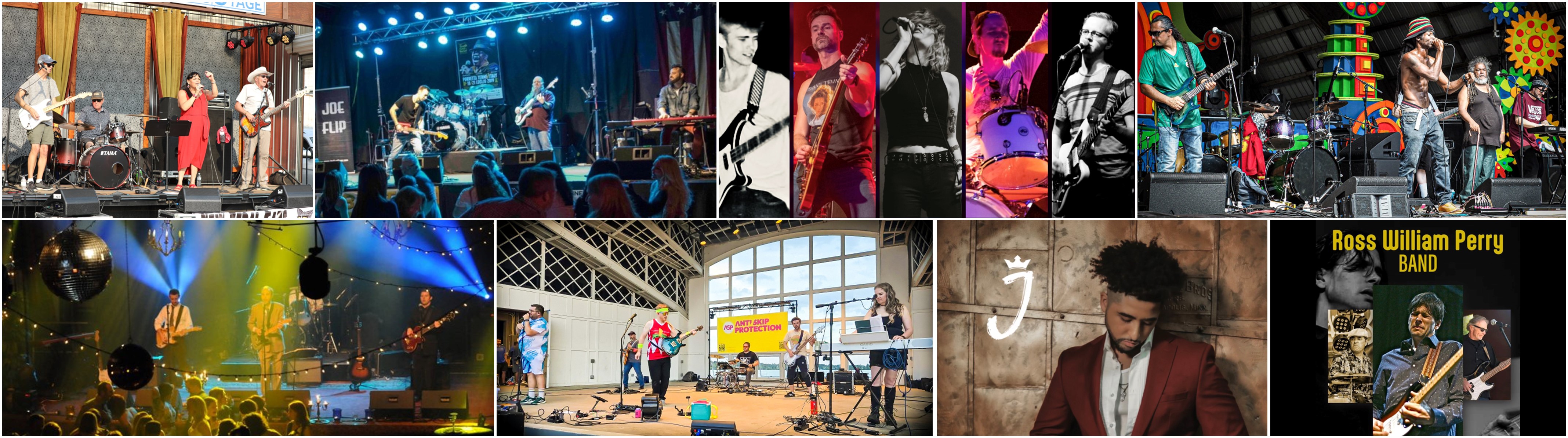 Montage of performers for the 2026 Arts in the Parks Midweek Music & Market series