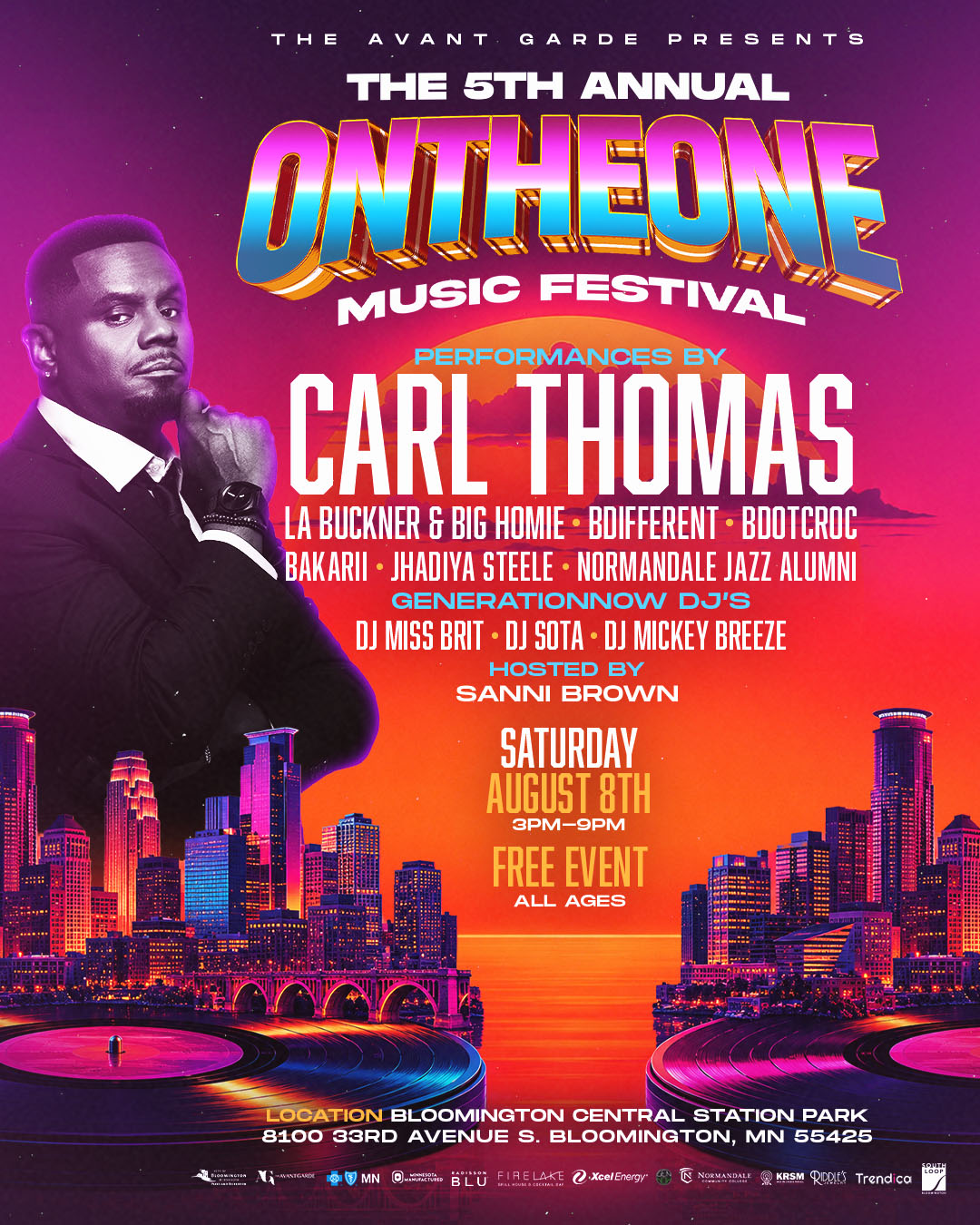 On The One Music Festival 2026 flyer with performer list including headliner Carl Thomas