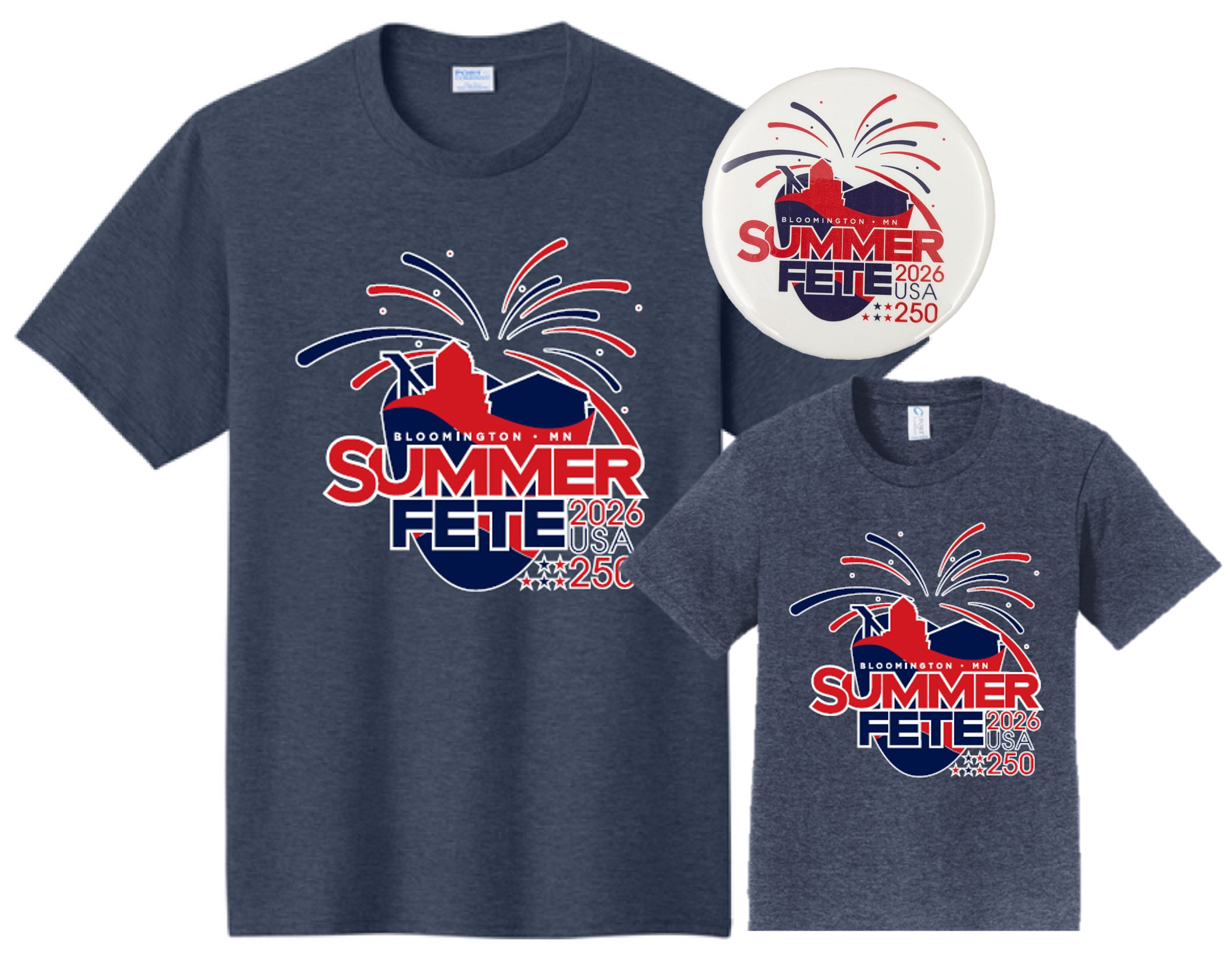 2026 Summer Fete tshirts and button