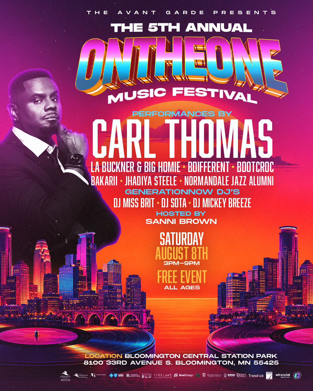 On The One Music Festival 2026 flyer with performer list including headliner Carl Thomas