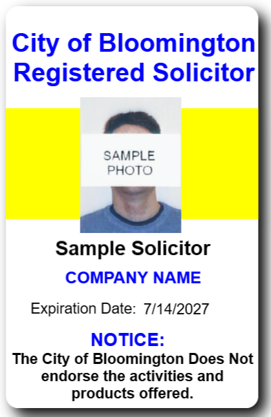 Example of a Solicitor License Badge