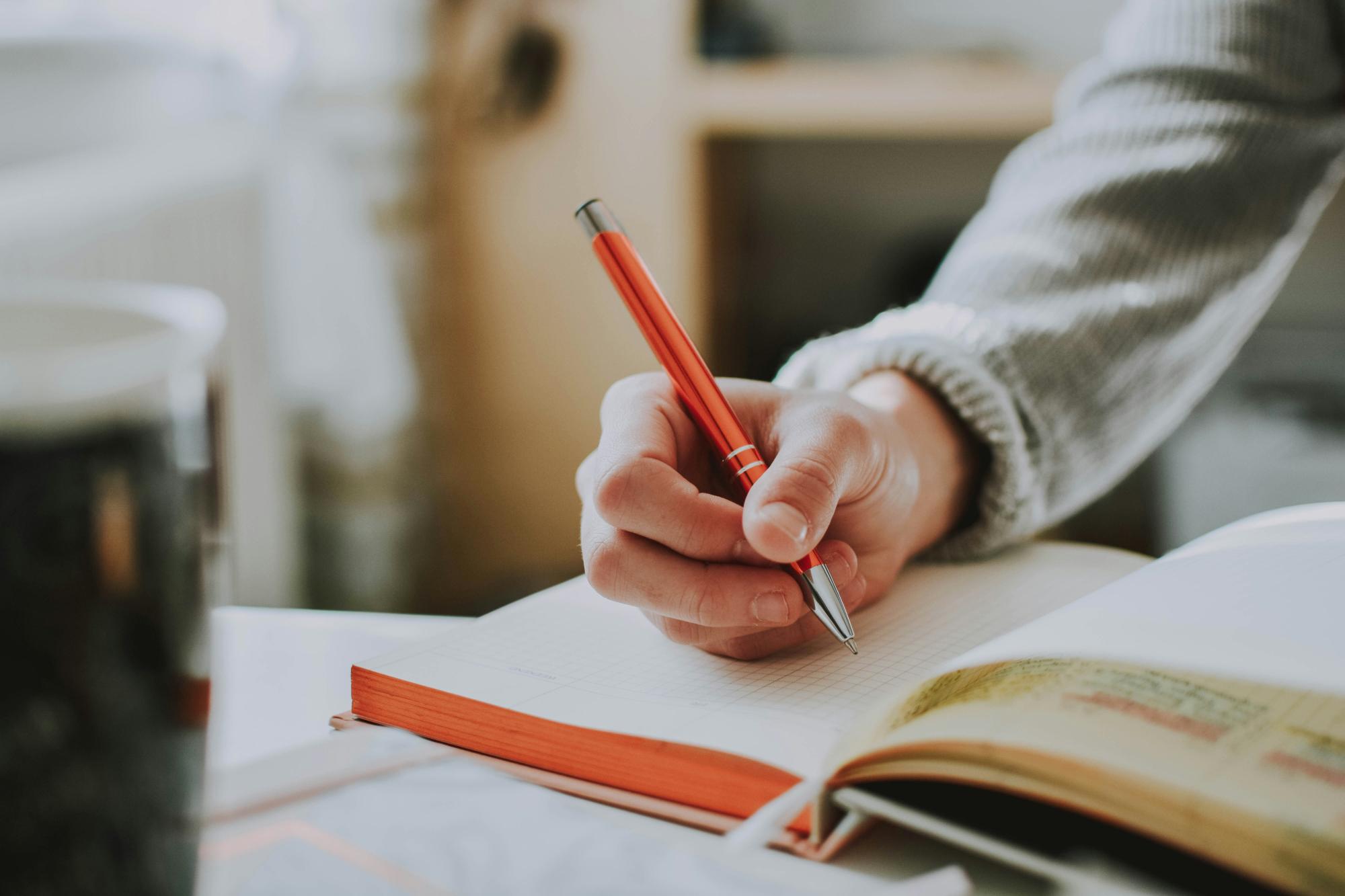 Person journaling