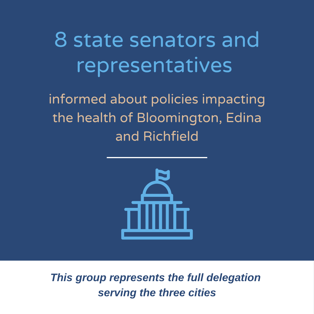 8 state senators and representatives informed about policies impacting the health of Bloomington, Edina and Richfield 