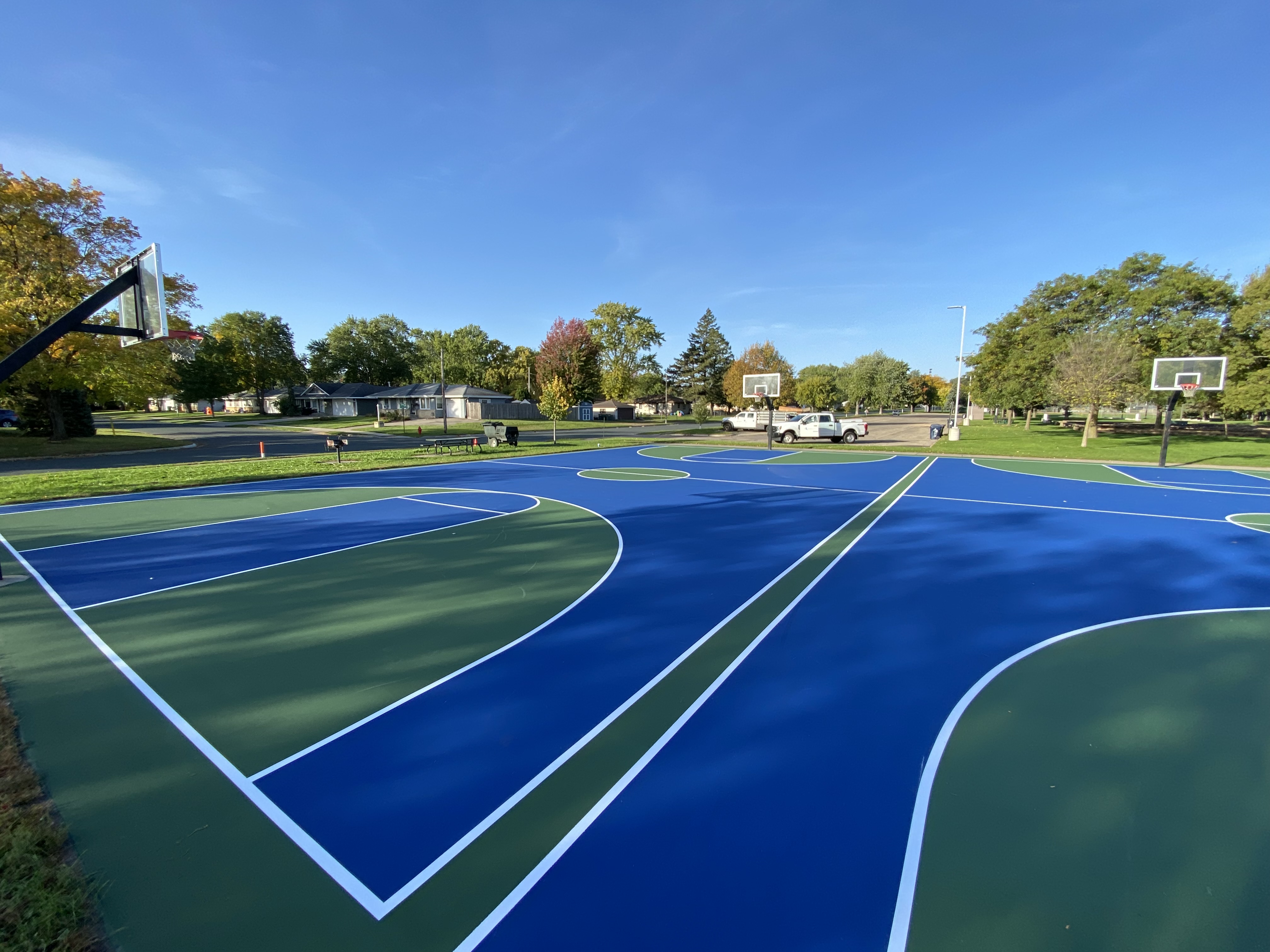 Newly resurfaced basketball courts at Valley View Park - October 2026