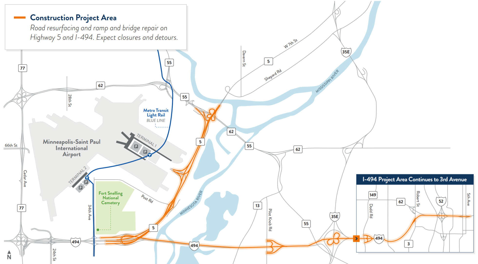 Highway 5 Minneapolis St. Paul International Airport City of
