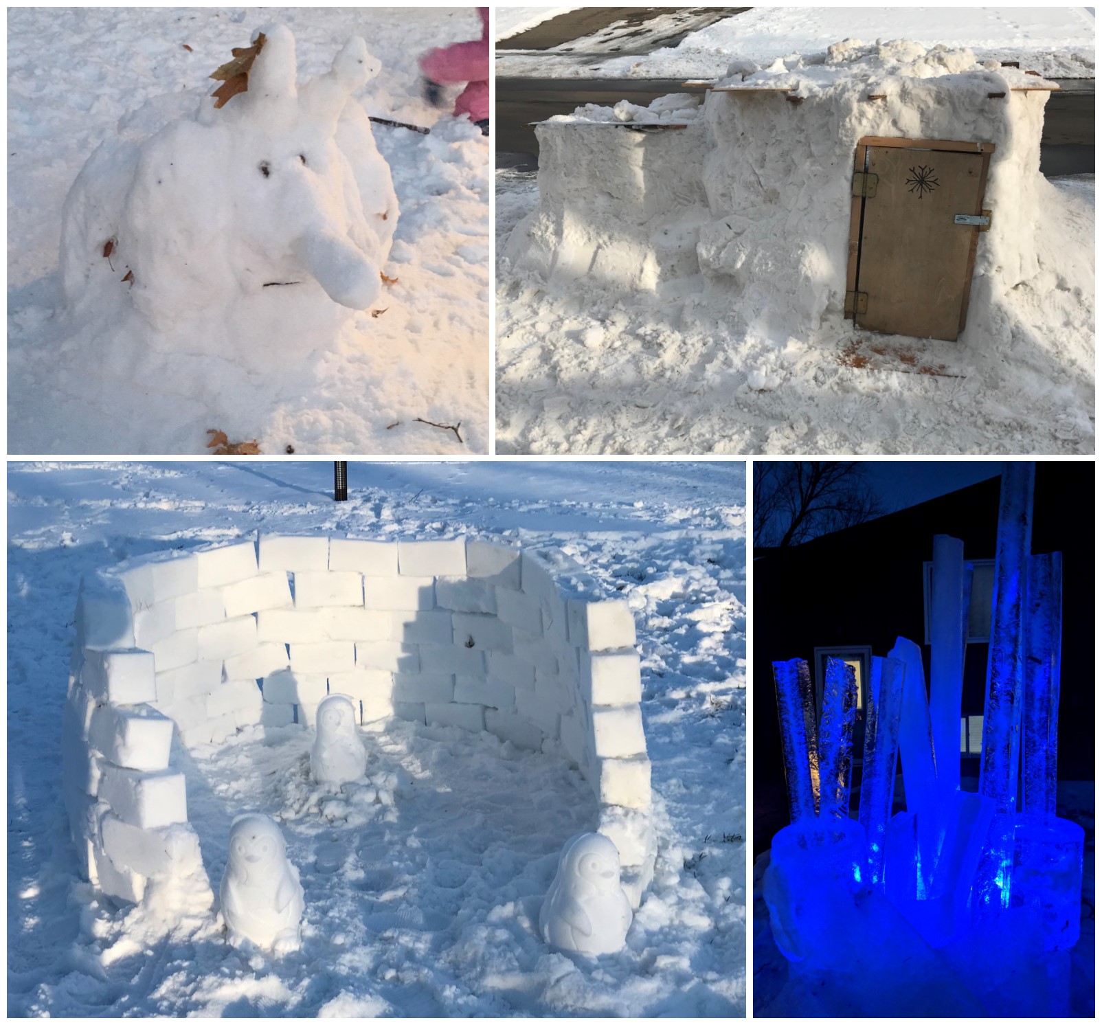 Snow Sculpture Contest Entry Collage 1 - 2021