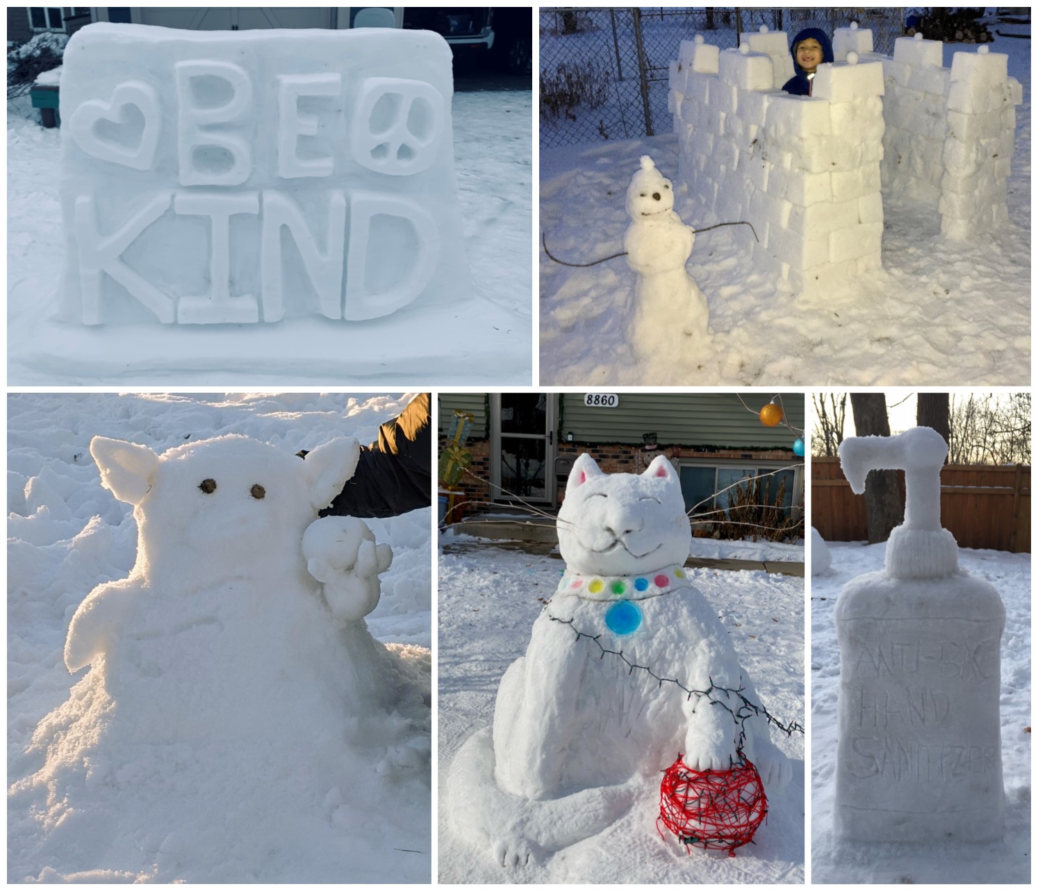 Snow Sculpture Contest Entry Collage 2 - 2021