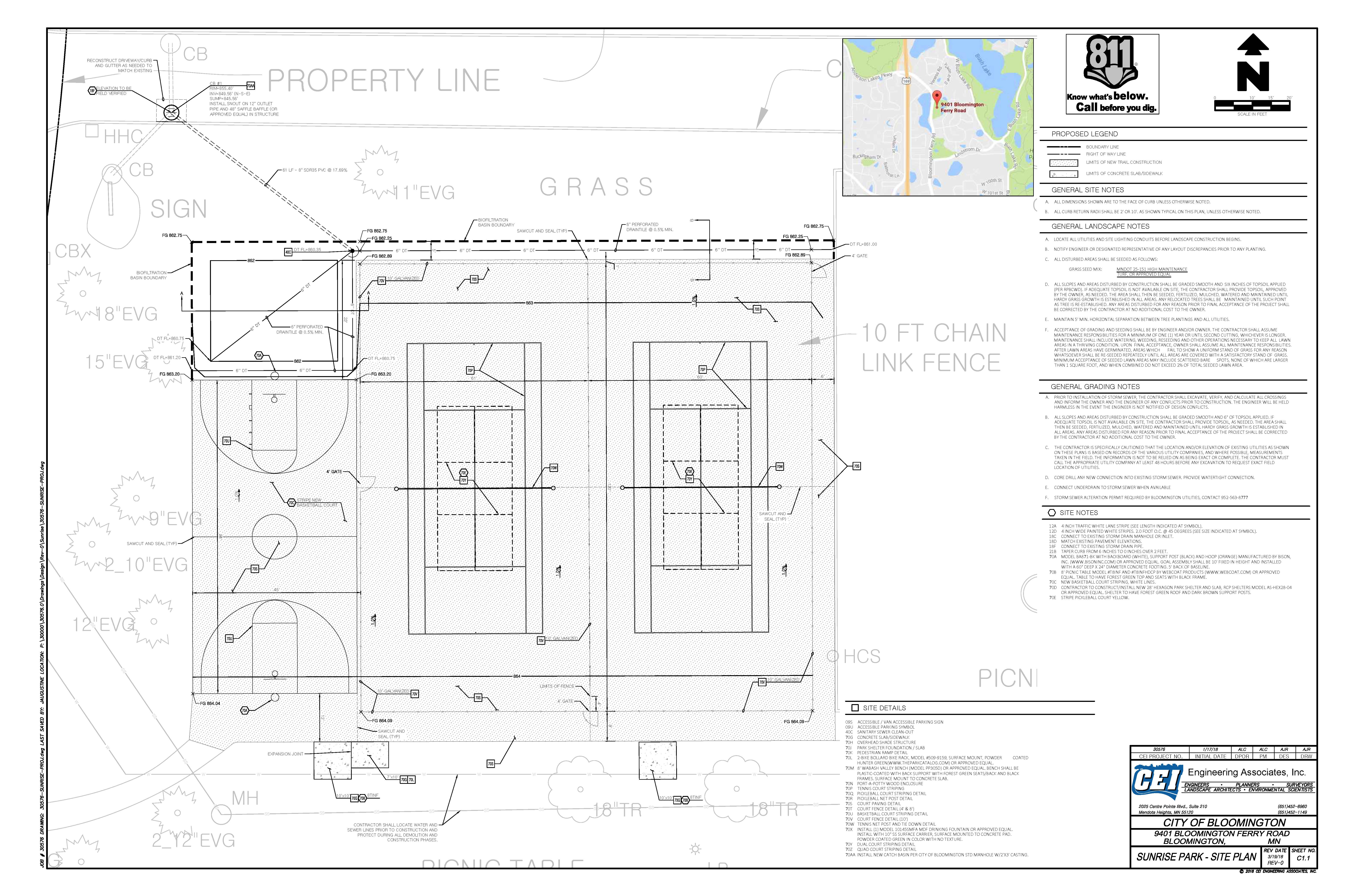 Site plan for Sunrise Park.