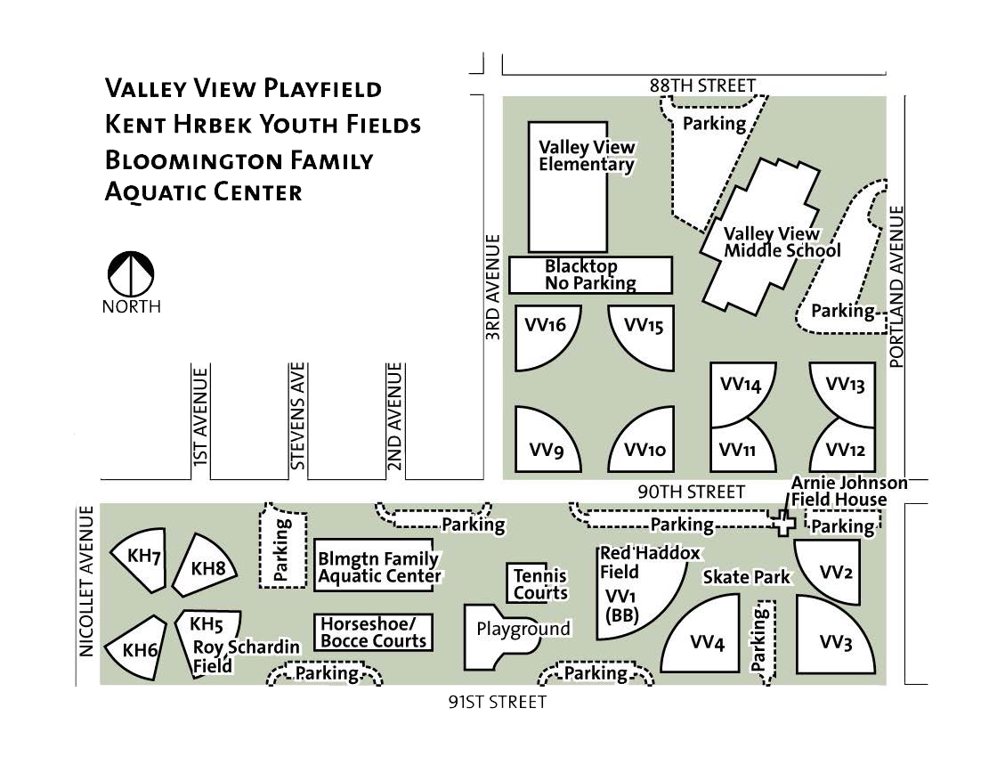 map of valley view field locations