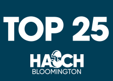 Text on blue background: Top 25 Hatch Bloomington