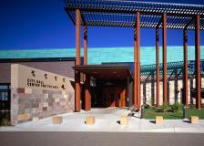 Bloomington Civic Plaza's northwest entrance.
