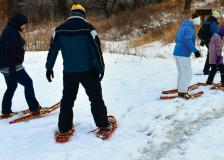 Snow shoeing group