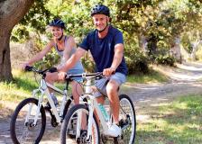 Seniors riding bikes