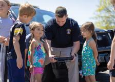 Bloomington Police demonstrate drone equipment at the Police Open House.