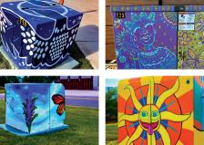 Four new hand-painted utility boxes