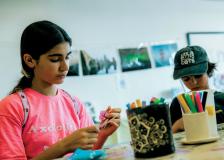 Children creating arts and crafts
