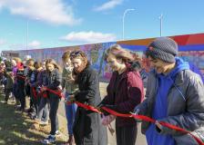 Wrights Lake Park, Seasons of Becoming Mural by GoodSpace Murals, Ribbon Cutting
