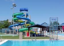Aquatic Center—Slide and climbing wall.