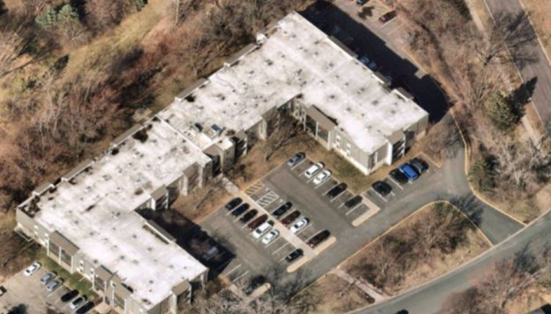 Aerial shot of building