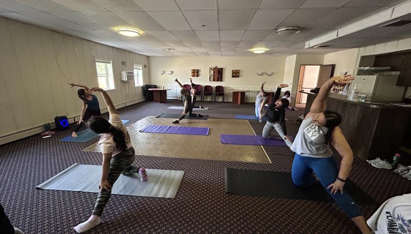 Community yoga class