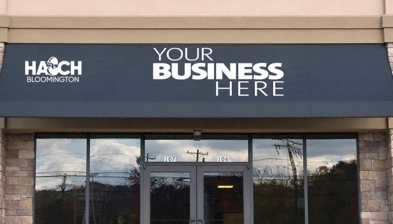 Business facade with Hatch Bloomington logo