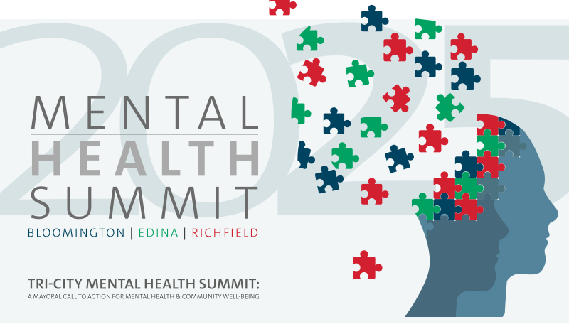 Mental Health Summit Bloomington Edina and Richfield with puzzle piece graphic