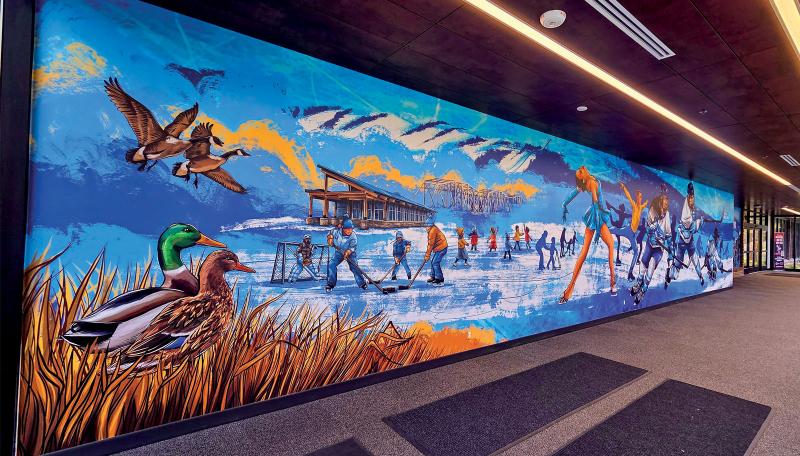 New mural welcomes visitors to BIG from frozen ponds to state-of
