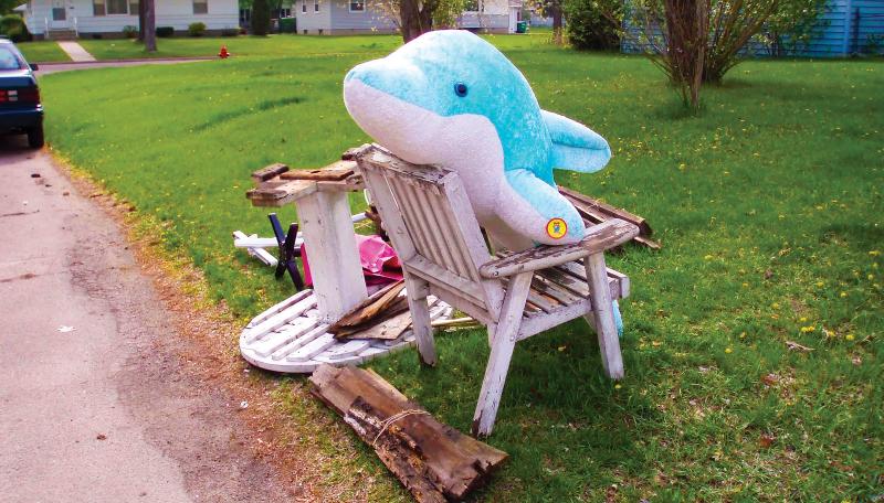 Curbside cleanup pile