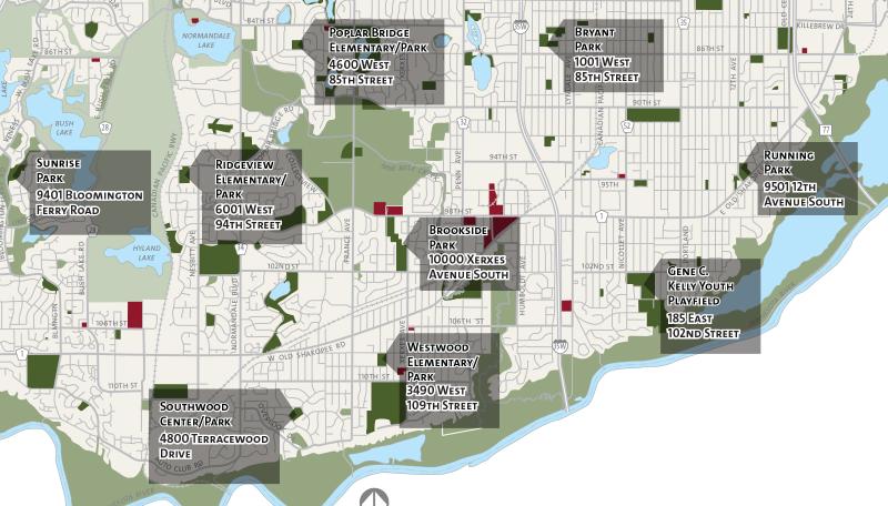 Outdoor skating rink map